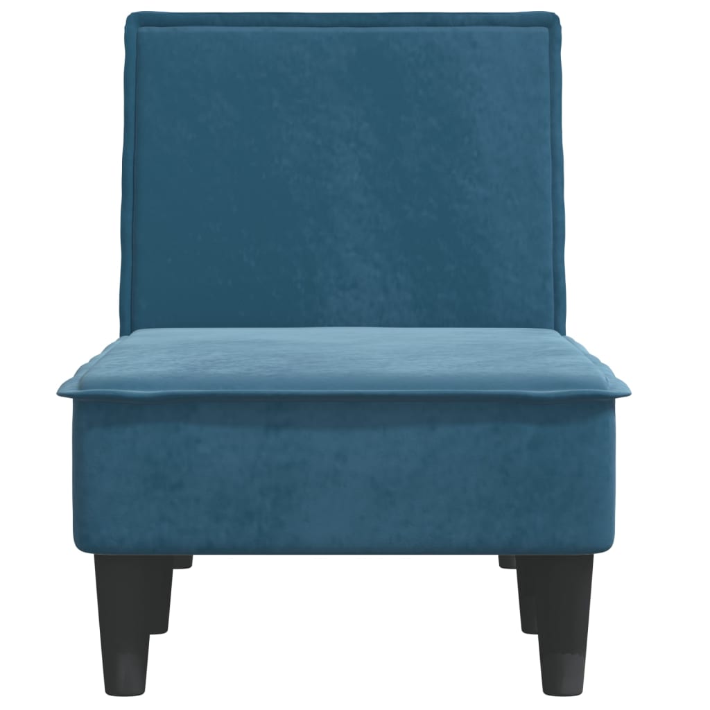 Chaise longue veludo azul