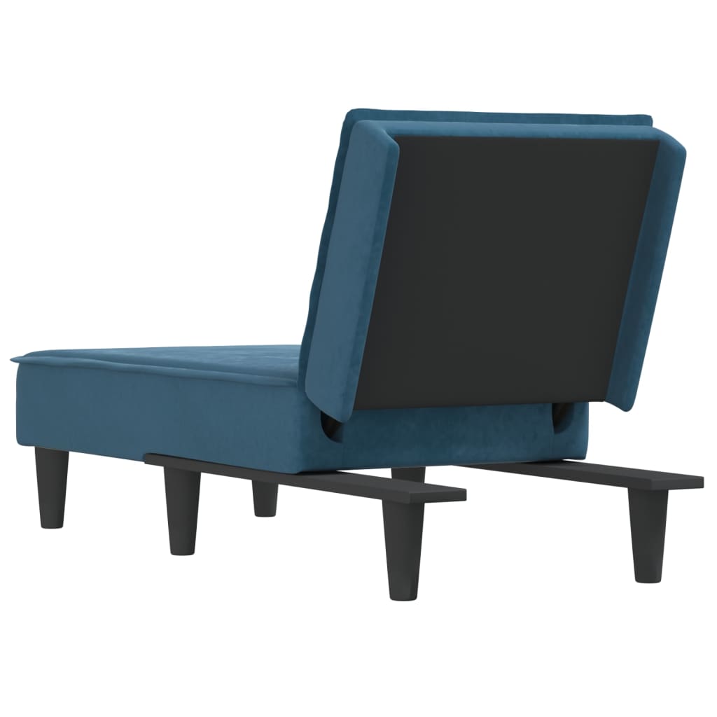 Chaise longue veludo azul