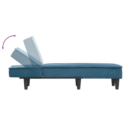 Chaise longue veludo azul