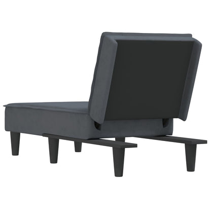 Chaise longue veludo cinzento-escuro