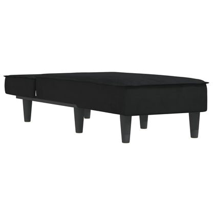 Chaise longue veludo preto