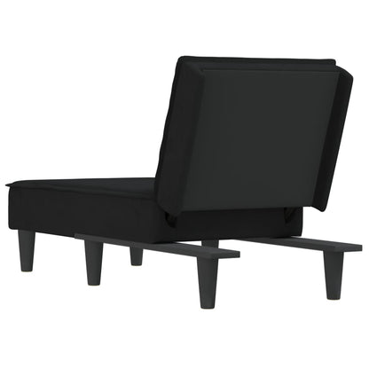 Chaise longue veludo preto