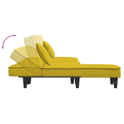 Chaise longue veludo amarelo