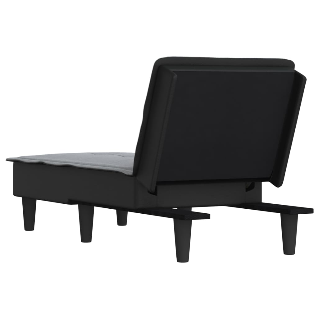 Chaise longue tecido cinzento-claro