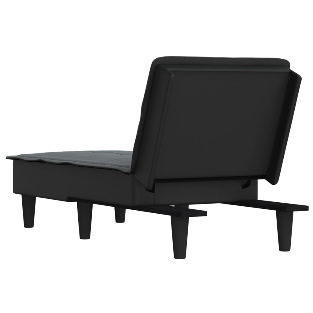 Chaise longue tecido cinzento-escuro