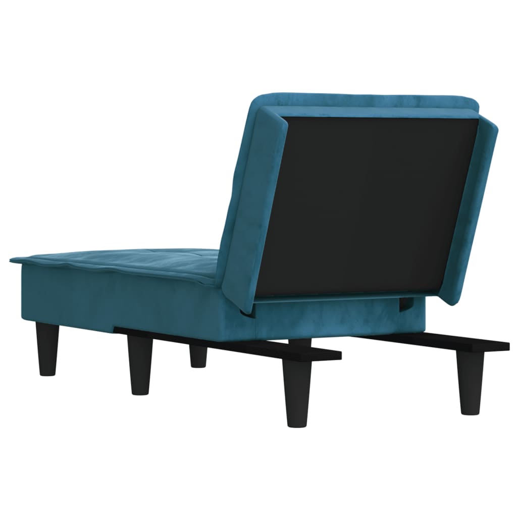 Chaise longue veludo azul