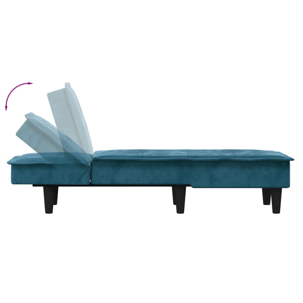 Chaise longue veludo azul