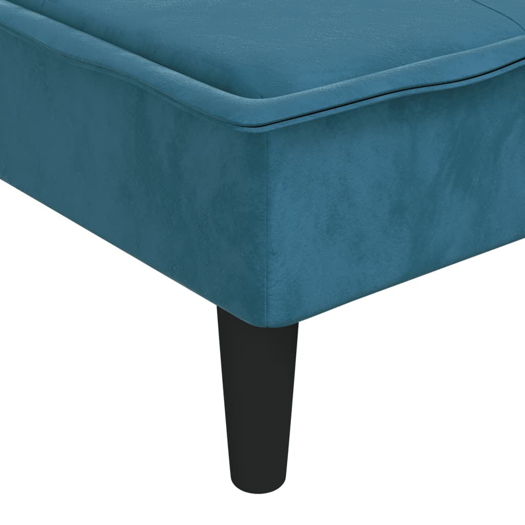 Chaise longue veludo azul