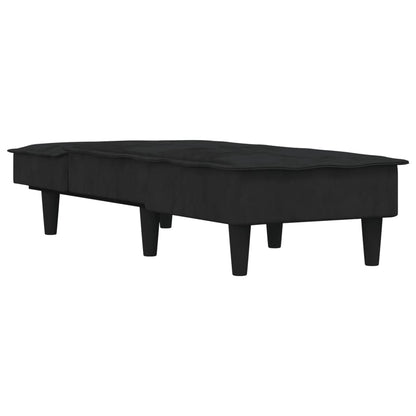 Chaise longue veludo preto