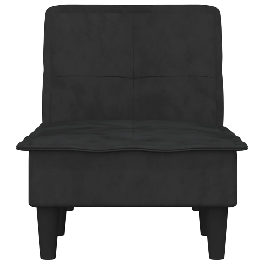 Chaise longue veludo preto