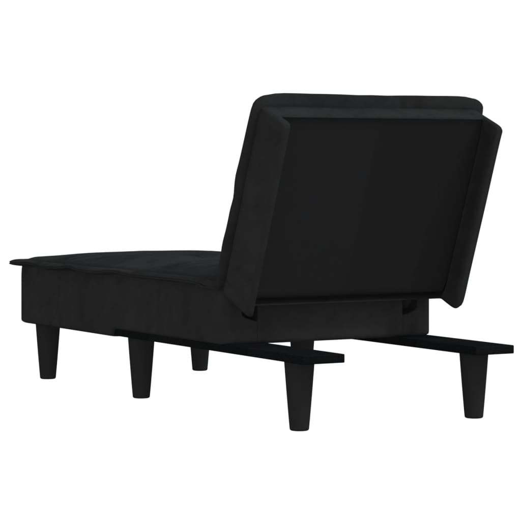 Chaise longue veludo preto