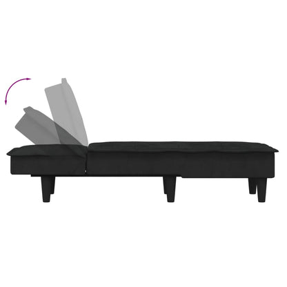 Chaise longue veludo preto