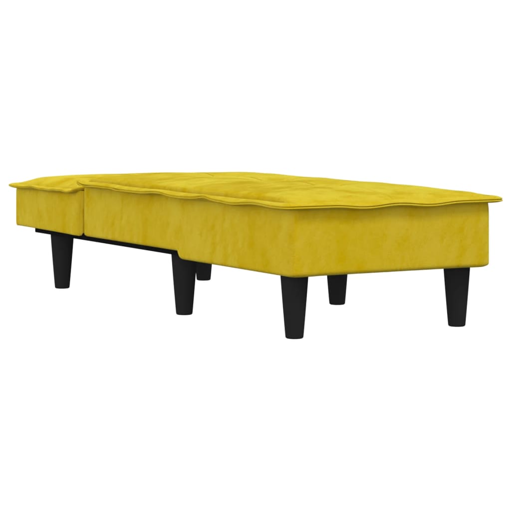 Chaise longue veludo amarelo