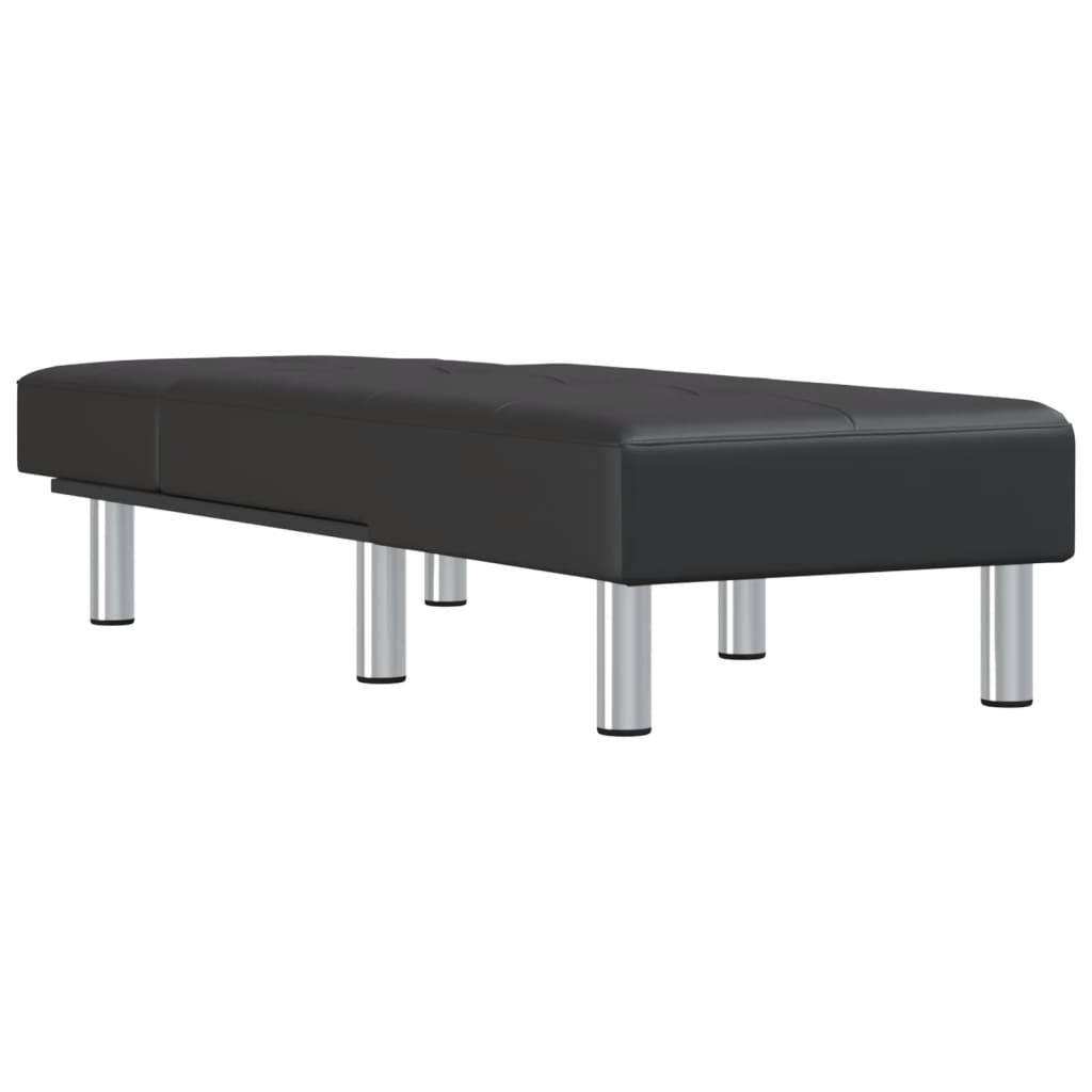 Chaise longue couro artificial preto