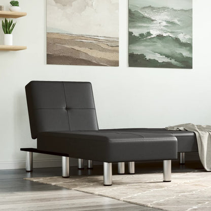 Chaise longue couro artificial preto