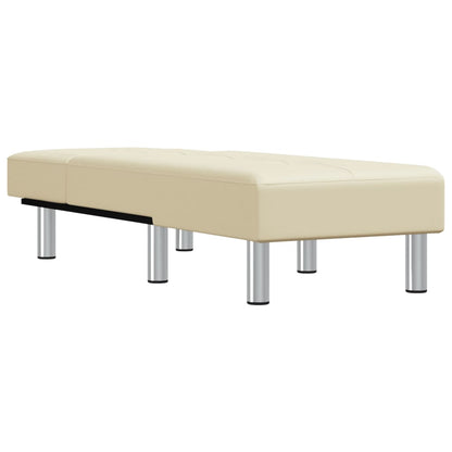 Chaise longue couro artificial cor creme