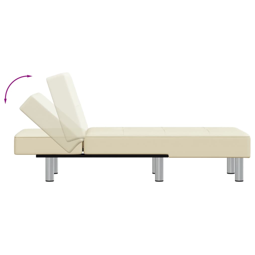 Chaise longue couro artificial cor creme