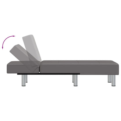 Chaise longue couro artificial cinzento