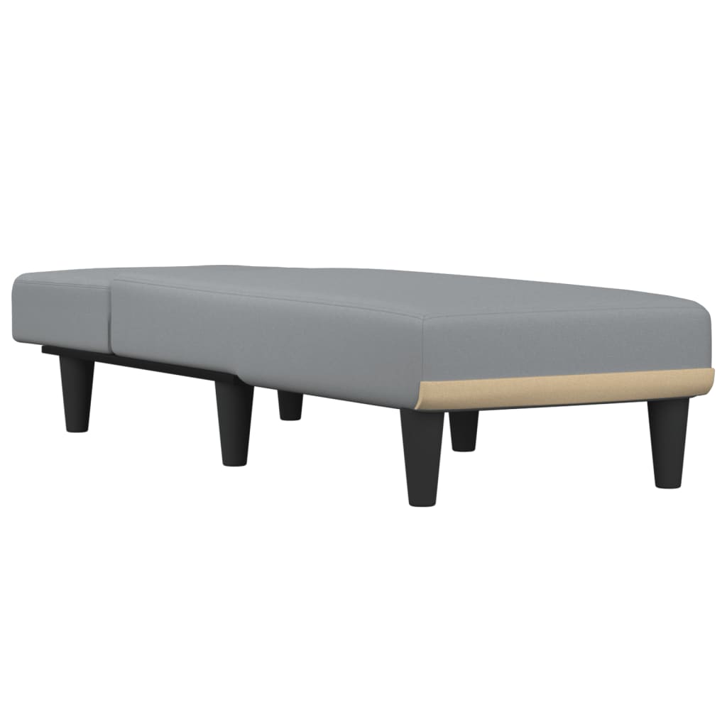 Chaise longue tecido cinzento-claro