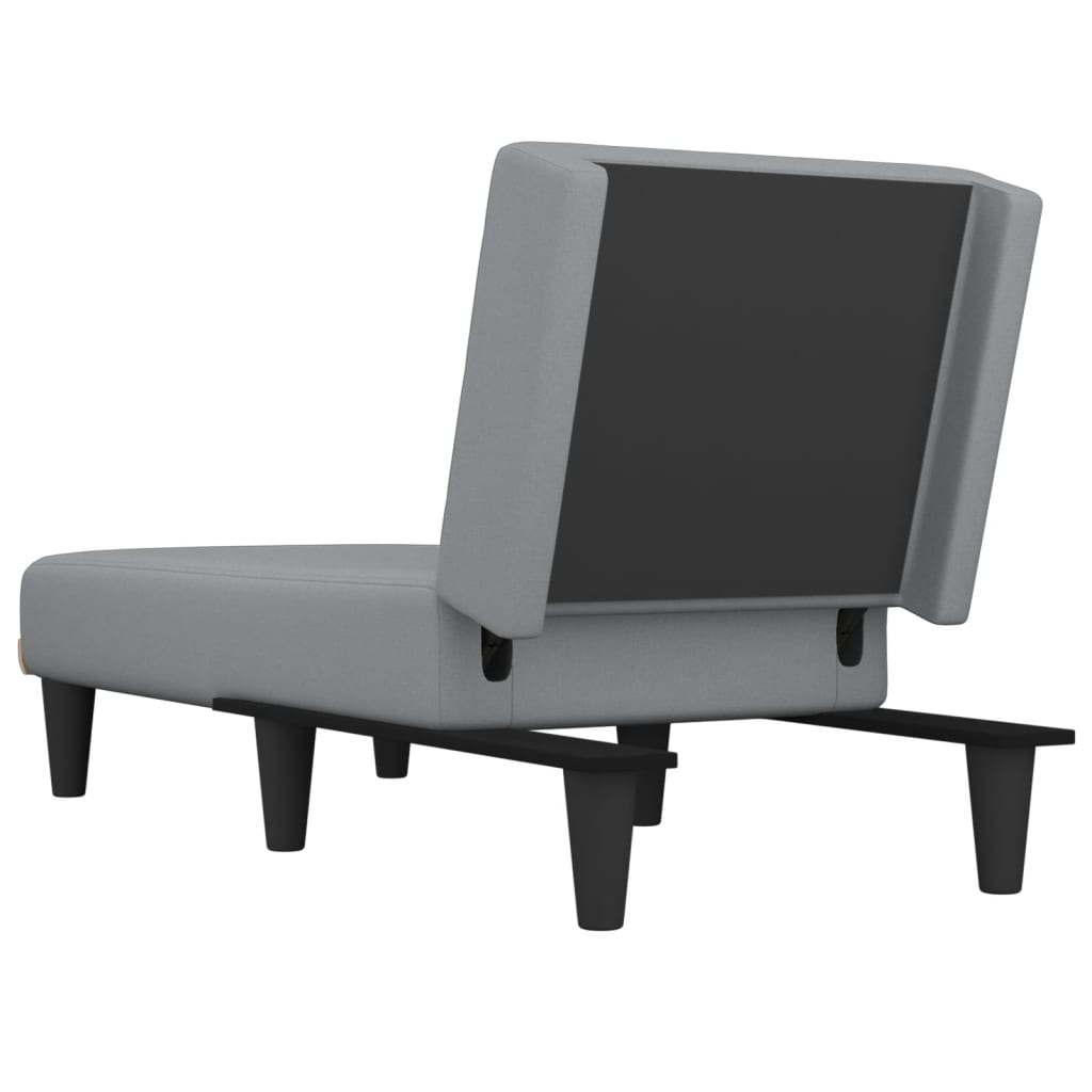 Chaise longue tecido cinzento-claro