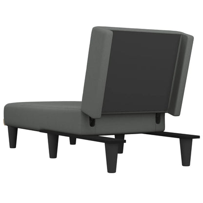 Chaise longue tecido cinzento-escuro