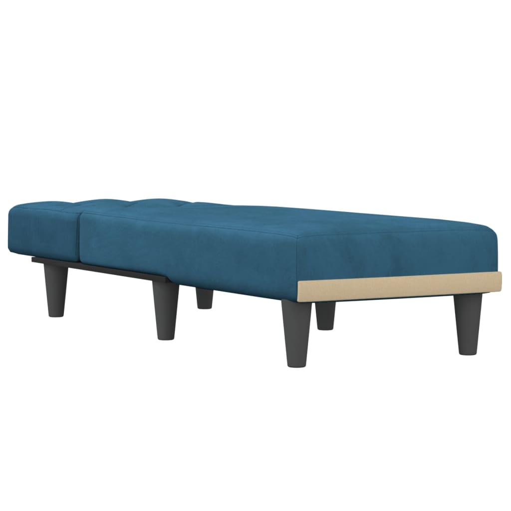 Chaise longue veludo azul