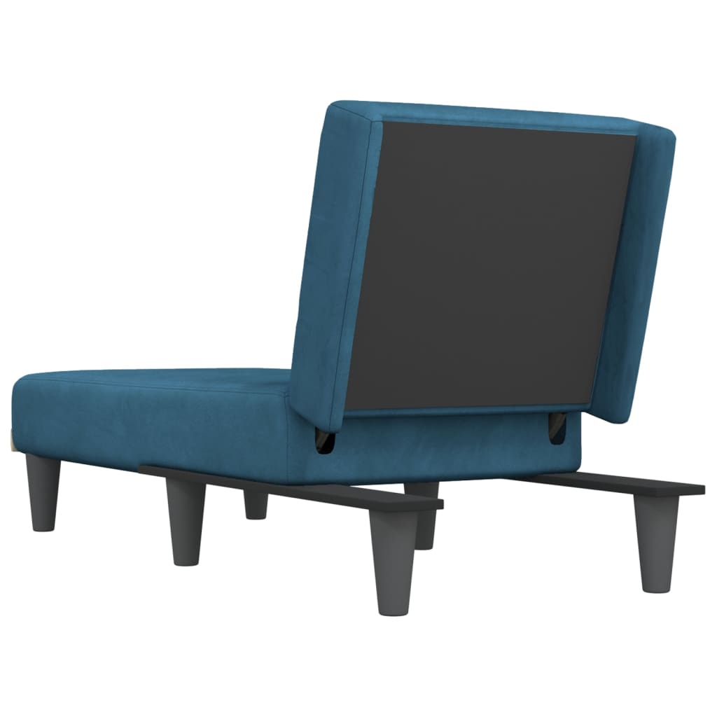 Chaise longue veludo azul