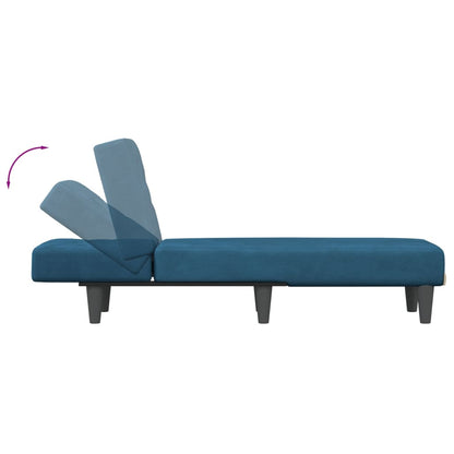 Chaise longue veludo azul