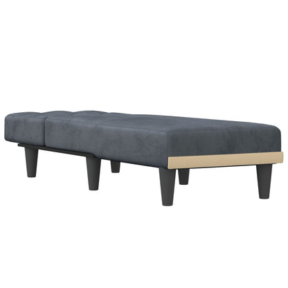 Chaise longue veludo cinzento-escuro