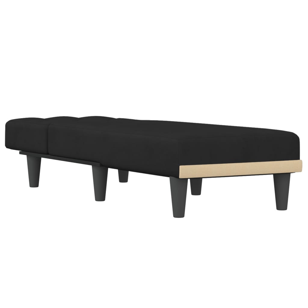 Chaise longue veludo preto