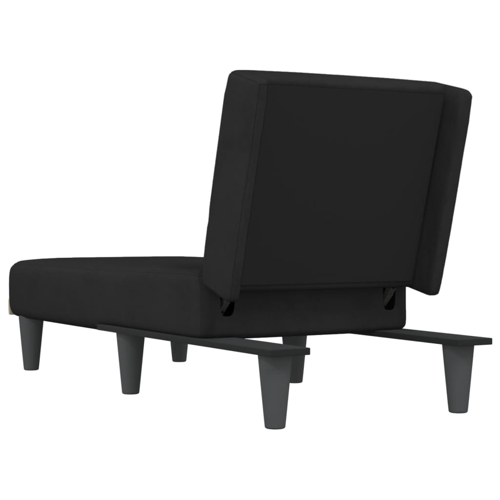 Chaise longue veludo preto