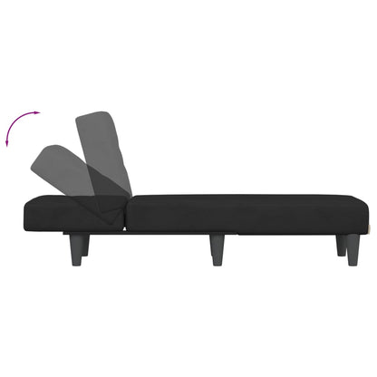 Chaise longue veludo preto