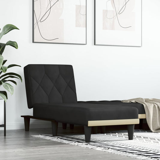 Chaise longue veludo preto