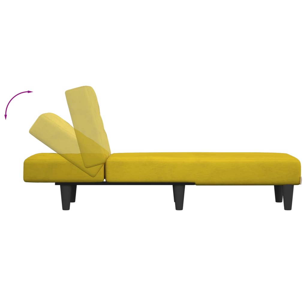 Chaise longue veludo amarelo