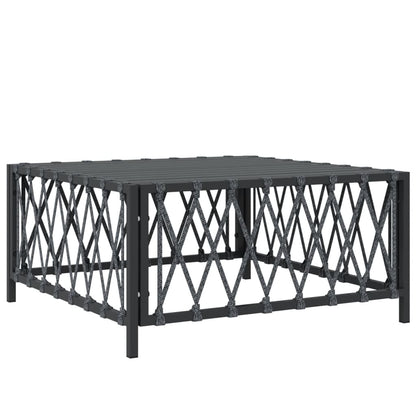 3 pcs conjunto lounge de jardim com almofadões aço antracite