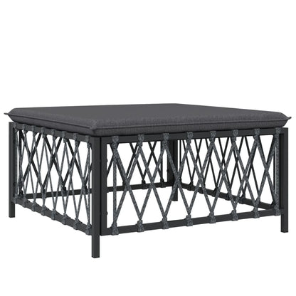 4 pcs conjunto lounge de jardim com almofadões aço antracite