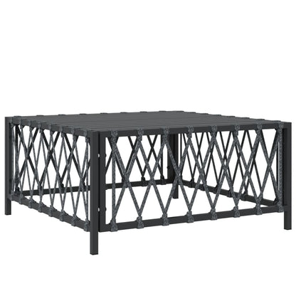 7 pcs conjunto lounge de jardim com almofadões aço antracite