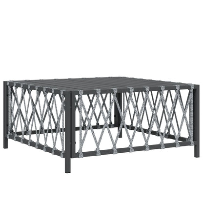 8 pcs conjunto lounge de jardim com almofadões aço antracite