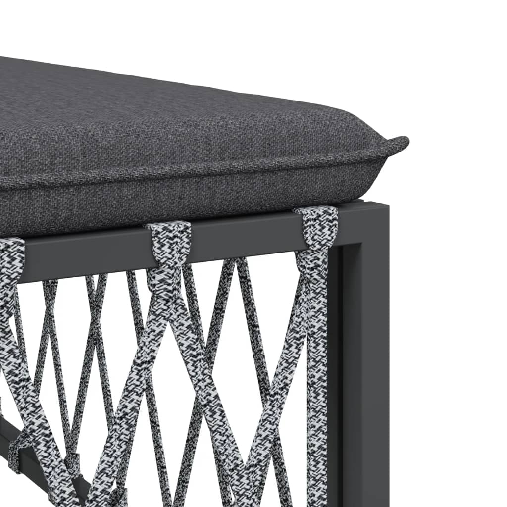 8 pcs conjunto lounge de jardim com almofadões aço antracite