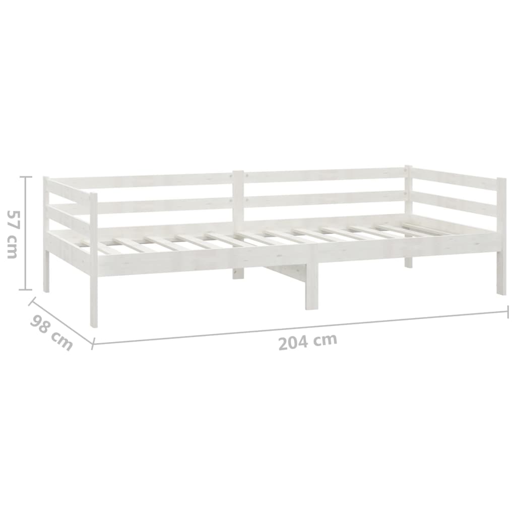 Sofá-cama 90 x 200 cm madeira de pinho maciça branco