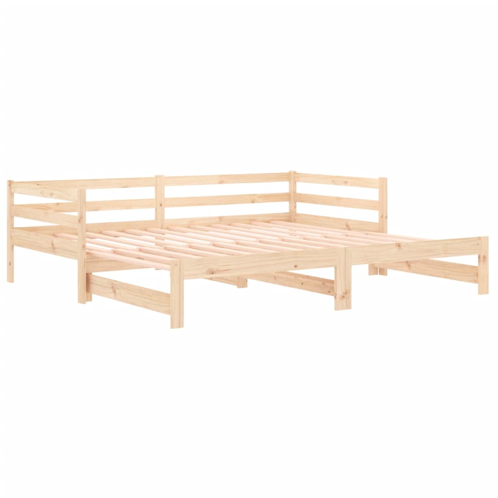 Estrutura sofá-cama de puxar 2x(90x190) cm pinho maciço