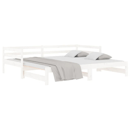 Estrutura sofá-cama de puxar 2x(90x190) cm pinho maciço branco