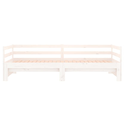 Estrutura sofá-cama de puxar 2x(90x190) cm pinho maciço branco