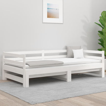 Estrutura sofá-cama de puxar 2x(90x190) cm pinho maciço branco