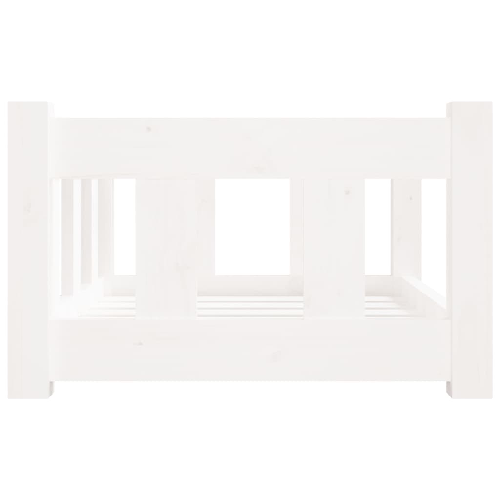 Cama para cães 55,5x45,5x28 cm madeira de pinho maciça branco