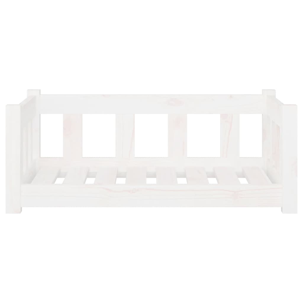 Cama para cães 75,5x55,5x28 cm madeira de pinho maciça branco