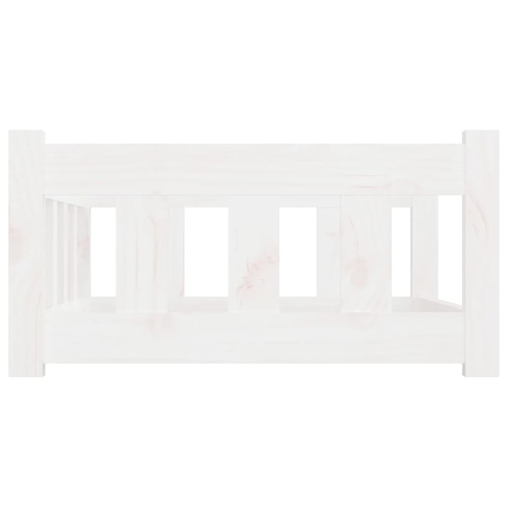 Cama para cães 75,5x55,5x28 cm madeira de pinho maciça branco