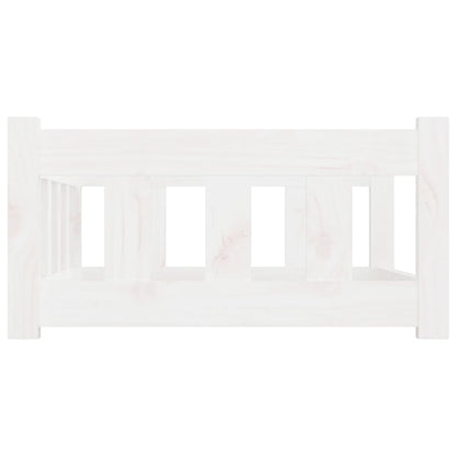 Cama para cães 75,5x55,5x28 cm madeira de pinho maciça branco