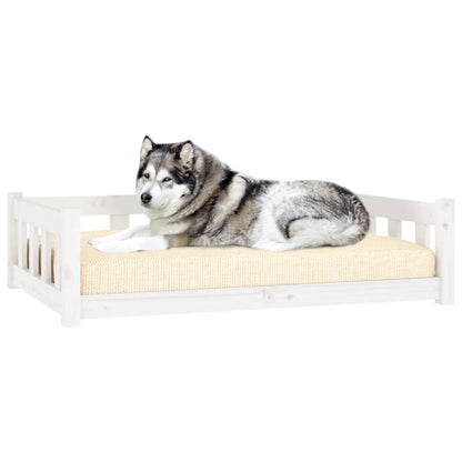 Cama para cães 105,5x75,5x28 cm madeira de pinho maciça branco