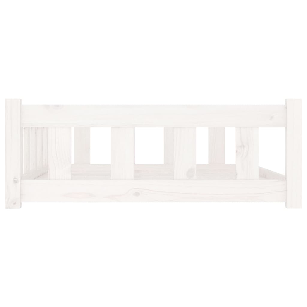 Cama para cães 105,5x75,5x28 cm madeira de pinho maciça branco